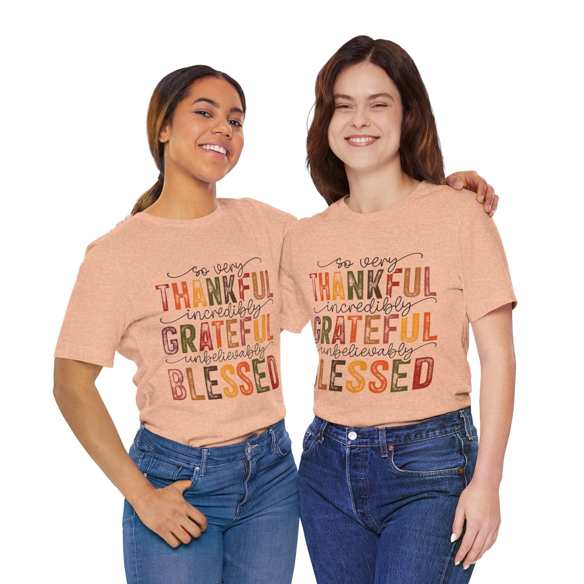 Printify T-Shirt Thankful Grateful Blessed Unisex Jersey Tee