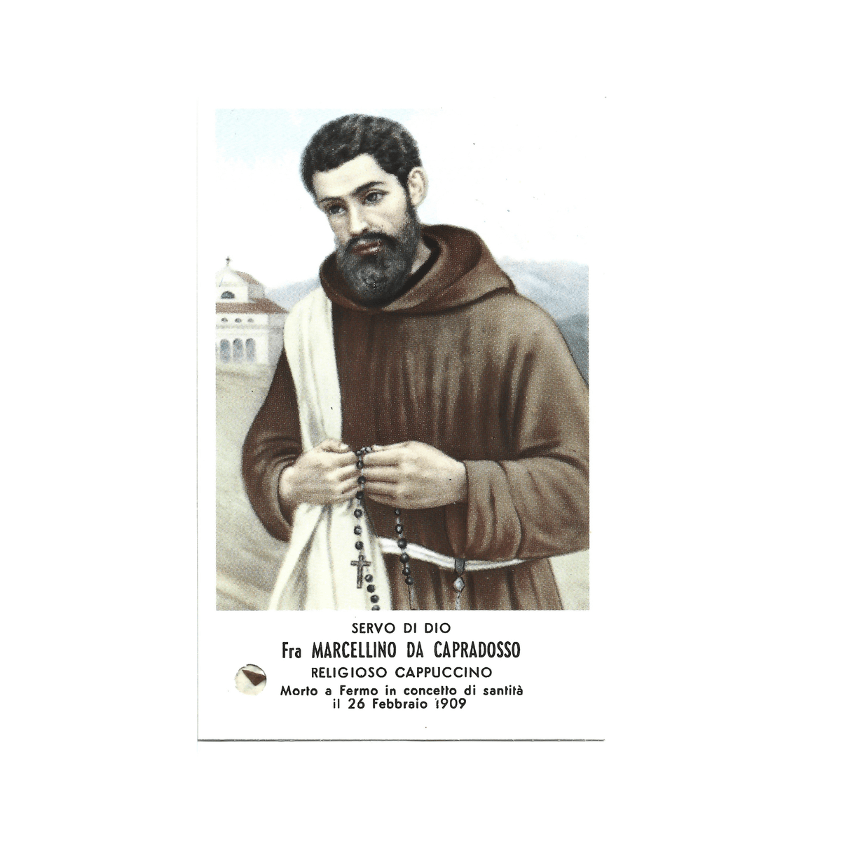 Fra Rara Da The Servant of God Fra Marcellino da Capradosso Holy Card - Relic ex ...