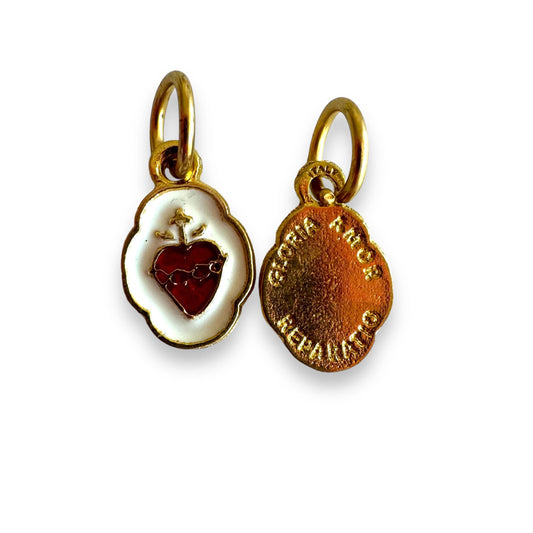 Catholically Medal Tiny Catholic Heart of Jesus - Medal - Pendant - Charm- Blessed By Pope