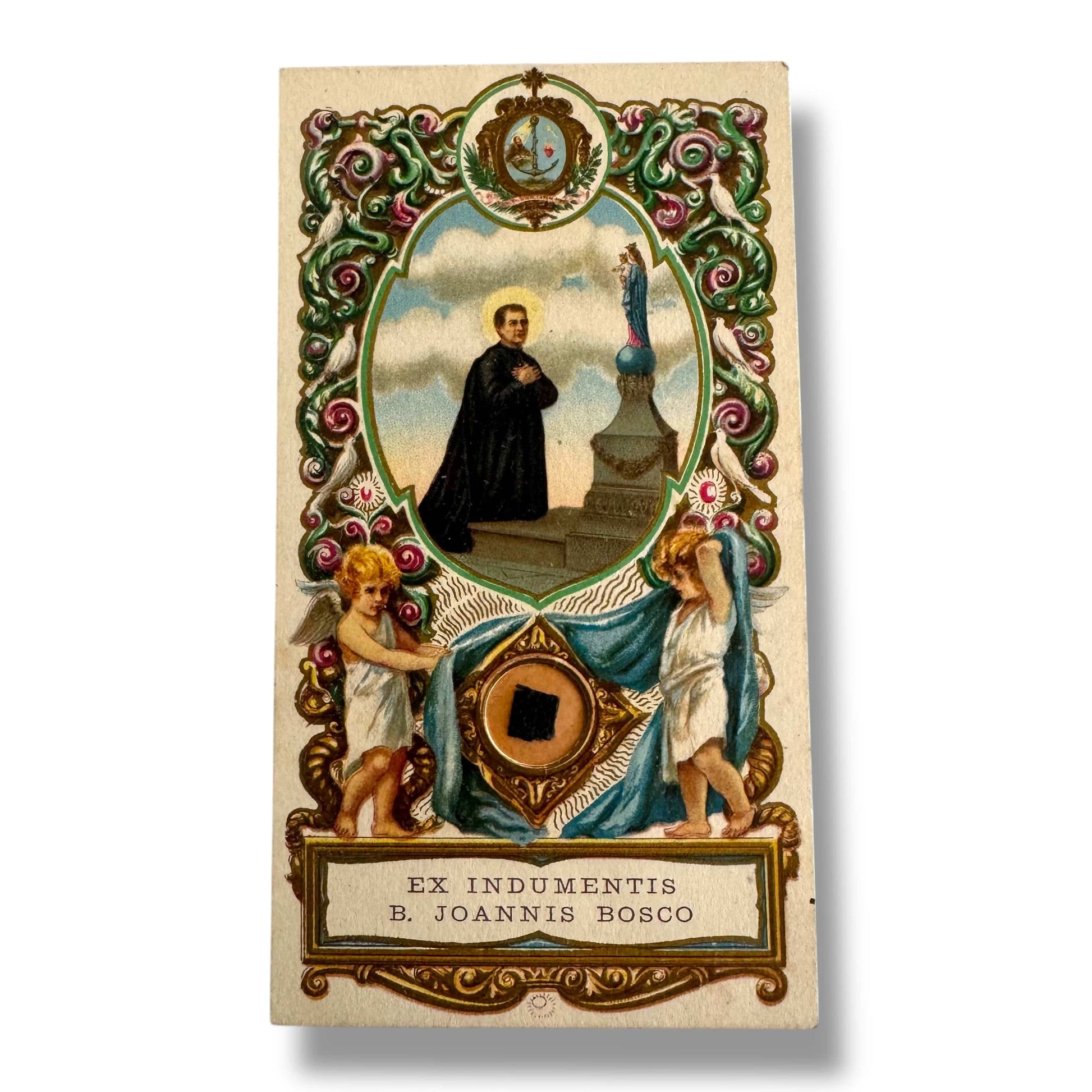 Catholically Holy Card Vintage Holy Card of Saint John Bosco with Relic