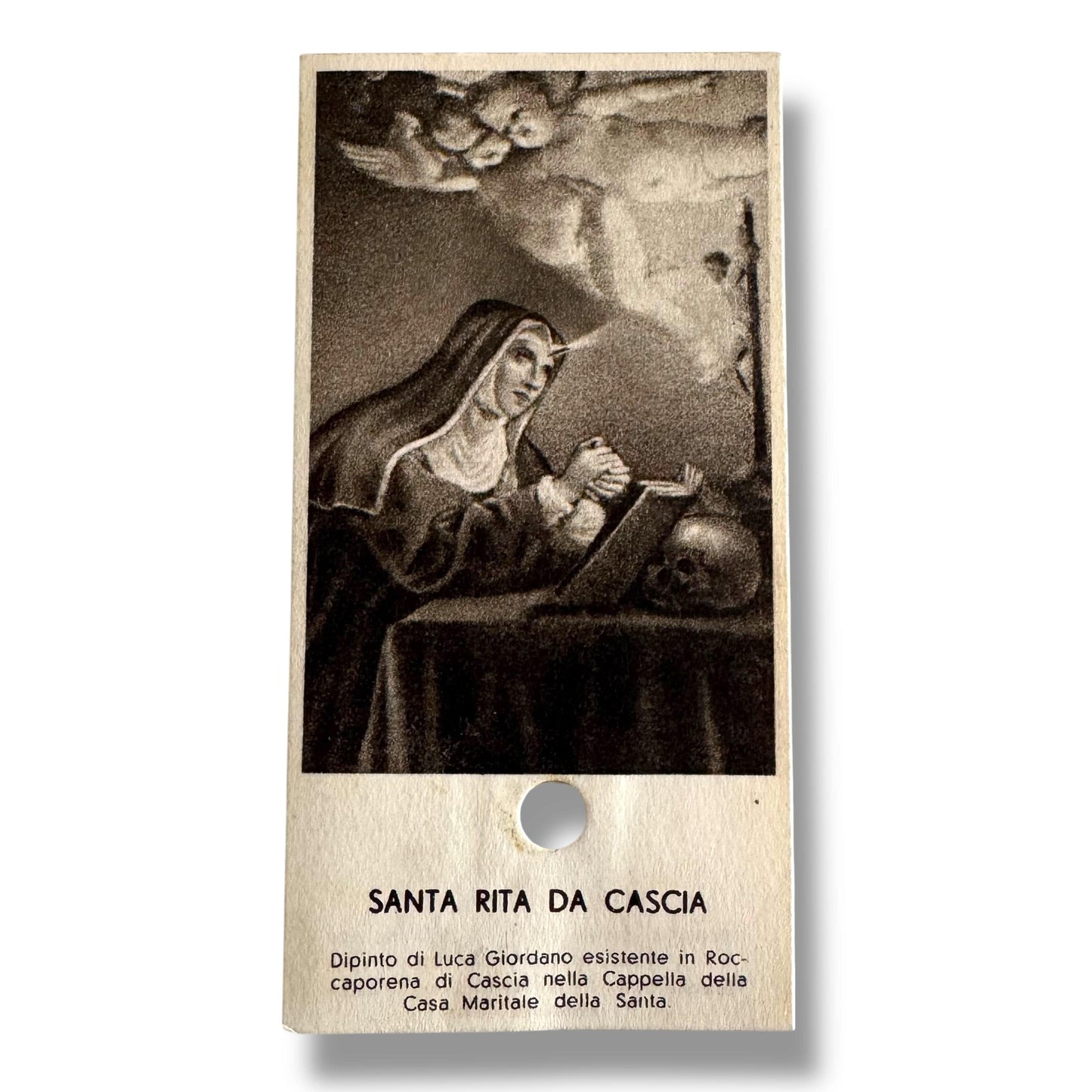 Catholically Holy Card Vintage Holy Card of Santa Rita da Cascia with Relic