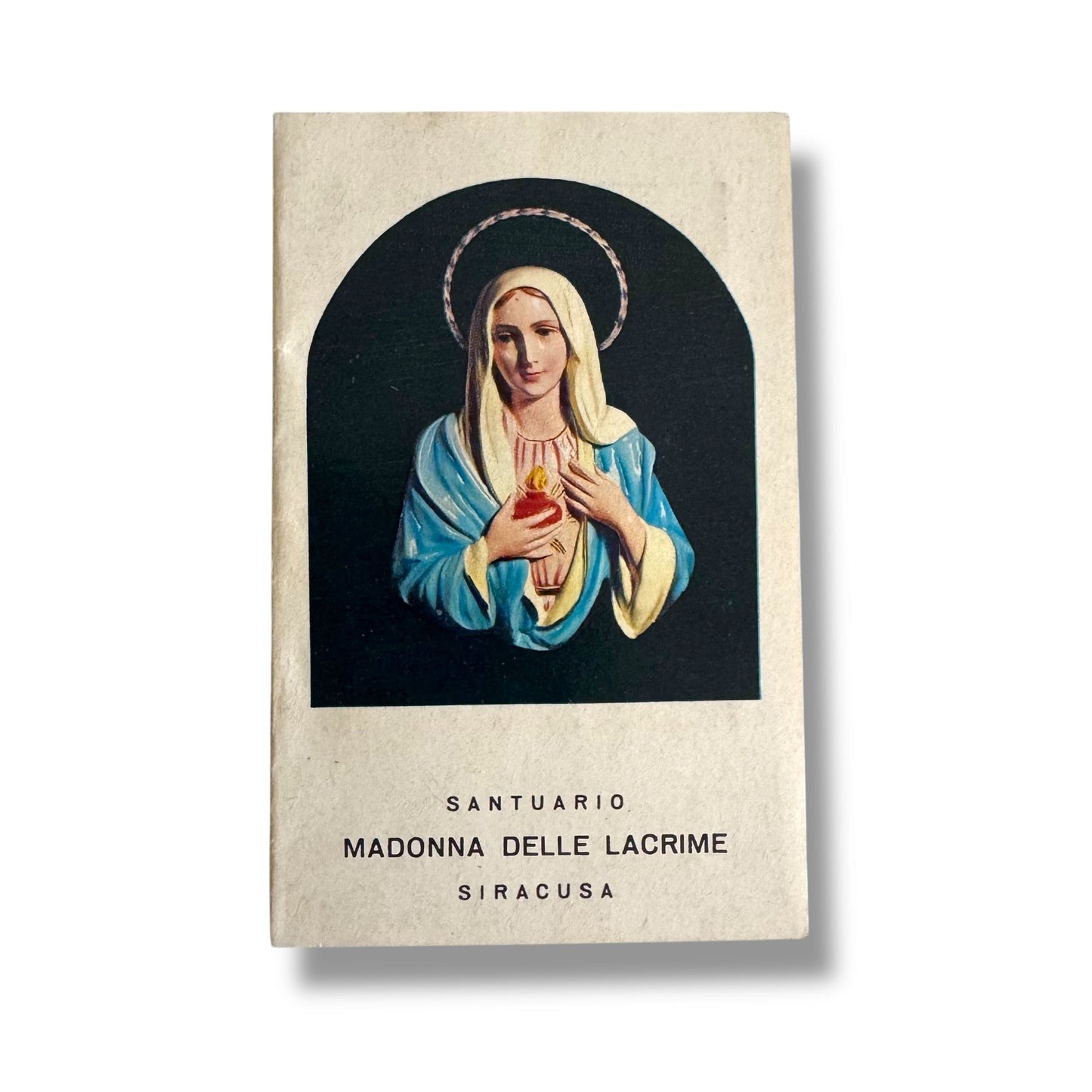 Catholically Holy Card Vintage Relic Card – Madonna delle Lacrime (Weeping Madonna of Syracuse)