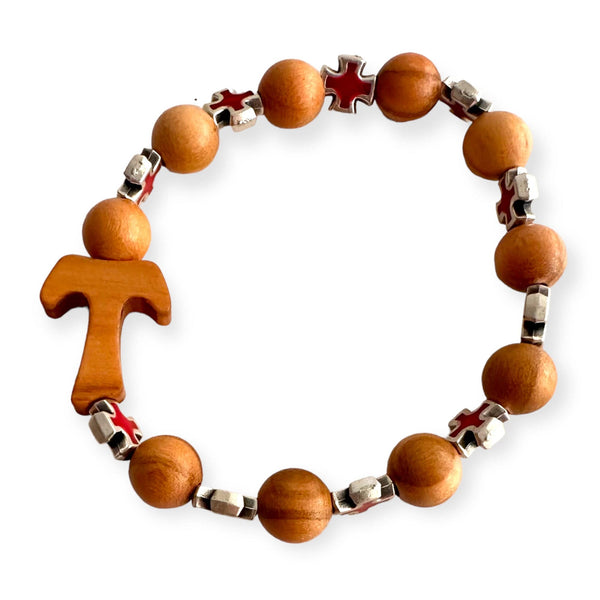 Hand made olive wood rosary bracelet - Medjugorje Jewelry