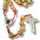 Catholically Rosaries Yellow fimo rosary With Relic of th Holy Ground of Medjugorje Blessed By Pope