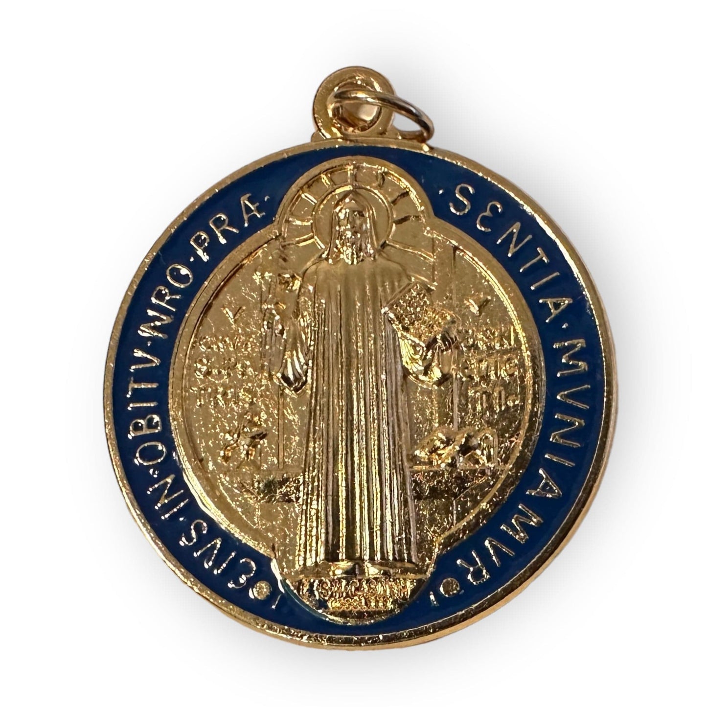Catholically St Benedict Medal 1 1/4" Saint Benedict Enamelled Brass Medal Catholic Exorcism Blessed By Pope