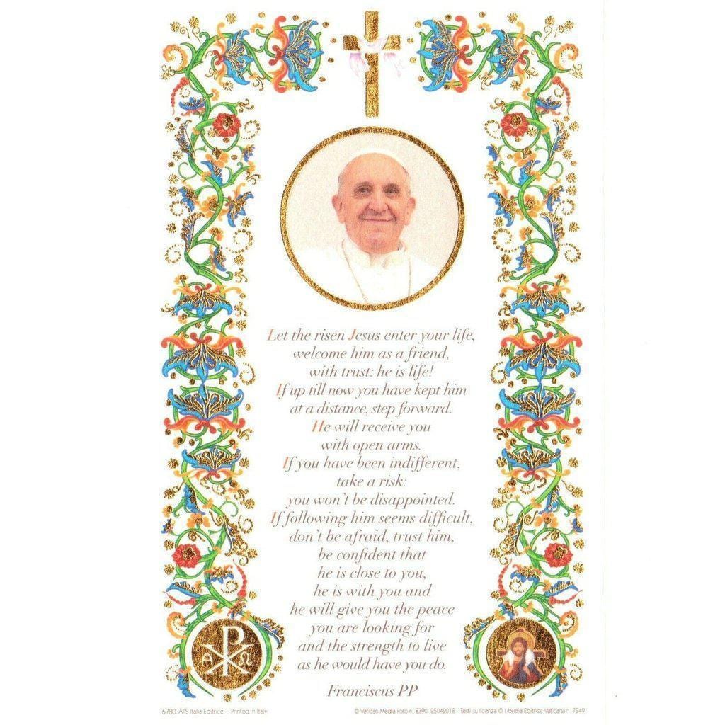 Pope Francis Prayer on Parchment