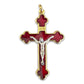 2" Red Trilobate Pectoral Cross - Blessed By Pope Francis-Catholically