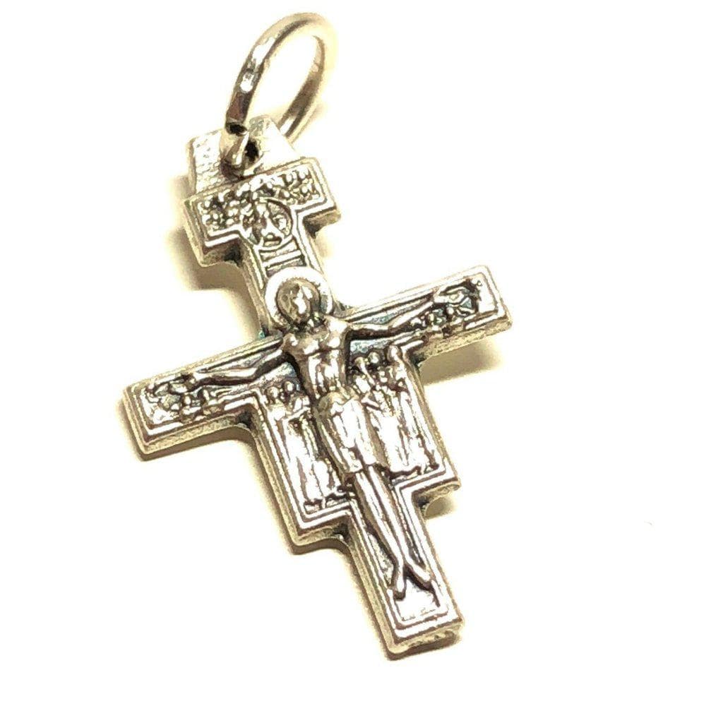 2 crosses 3/4 St. Damian Cross Blessed by Pope Francis - Crucifix - pendant - Catholically