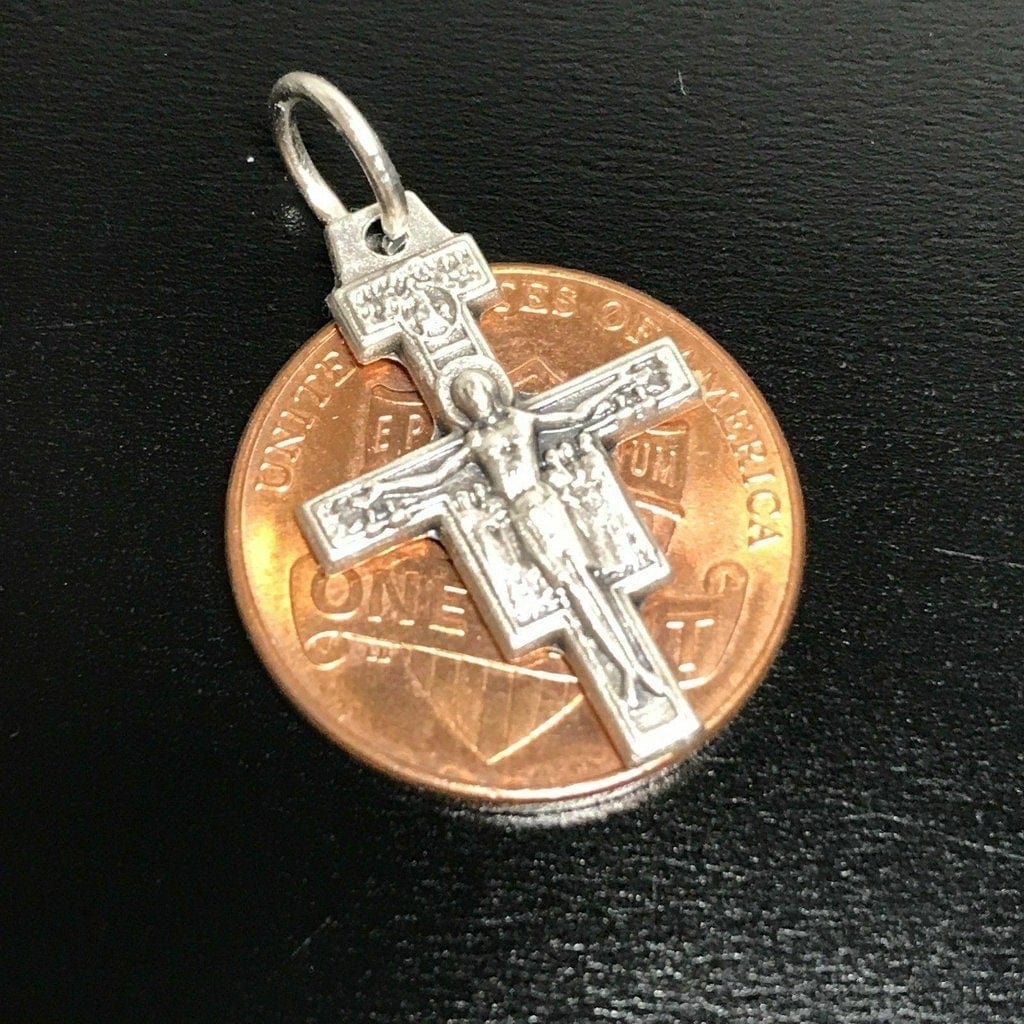 2 crosses 3/4 St. Damian Cross Blessed by Pope Francis - Crucifix - pendant - Catholically