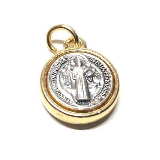 St Benedict Tiny Dual Color Medal- Catholic Exorcism - Blessed By Pope-Catholically