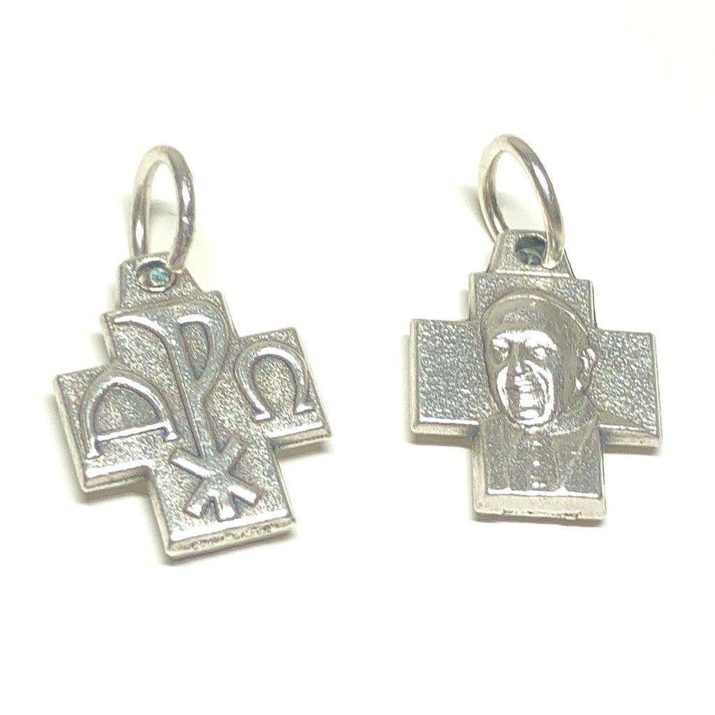 2X TINY Chi Rho Cross Blessed by Pope Francis - medals - Pendant - Catholically