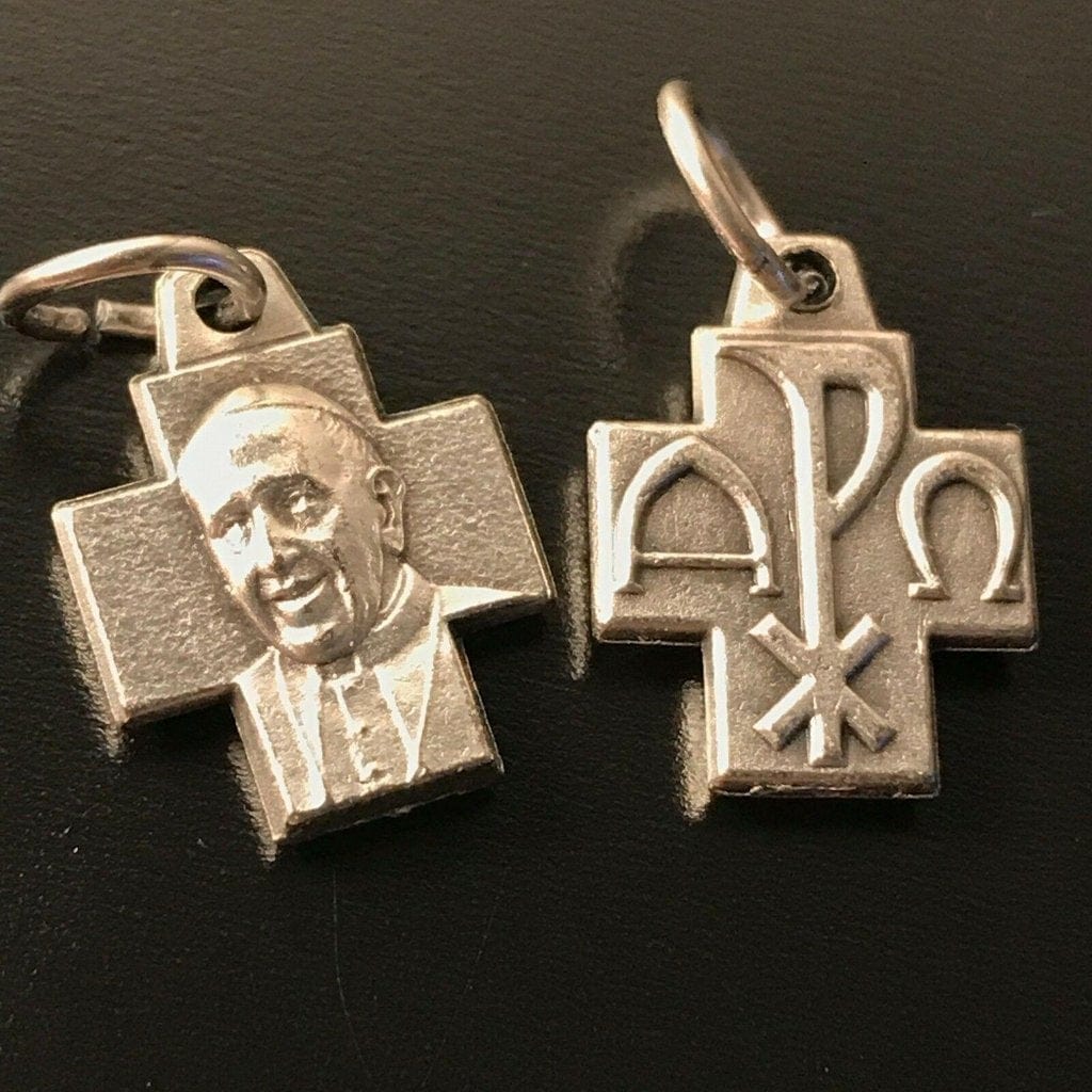 Two (2) Tiny Chi Rho Cross - Medals - Catholic Pendant -Blessed ...