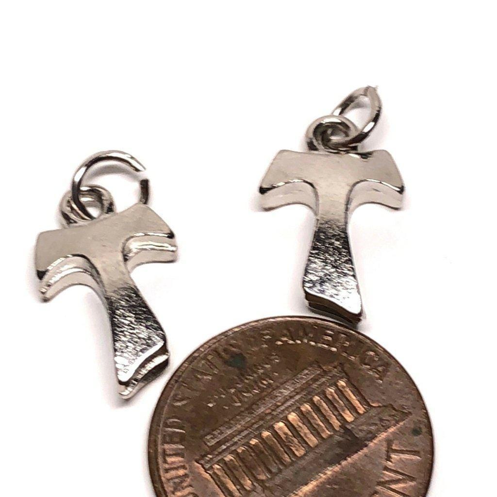 2X Tiny Tau Cross Blessed By Pope Pax Et Bonum Franciscan Crucifix Parts-Catholically