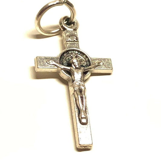3/4" Tiny St. Benedict Crucifix Exorcism Cross Blessed By Pope - Set Of 2 Lot-Catholically