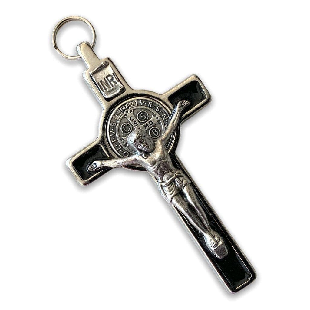 3" Black St. Benedict Crucifix - Exorcism- Cross -Blessed By Pope-Catholically