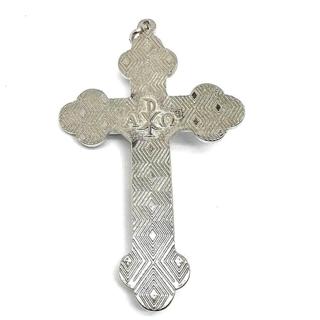 Catholically Cross 3" Blue Budded Pectoral Cross - Crucifix - Blessed By Pope - First Communion