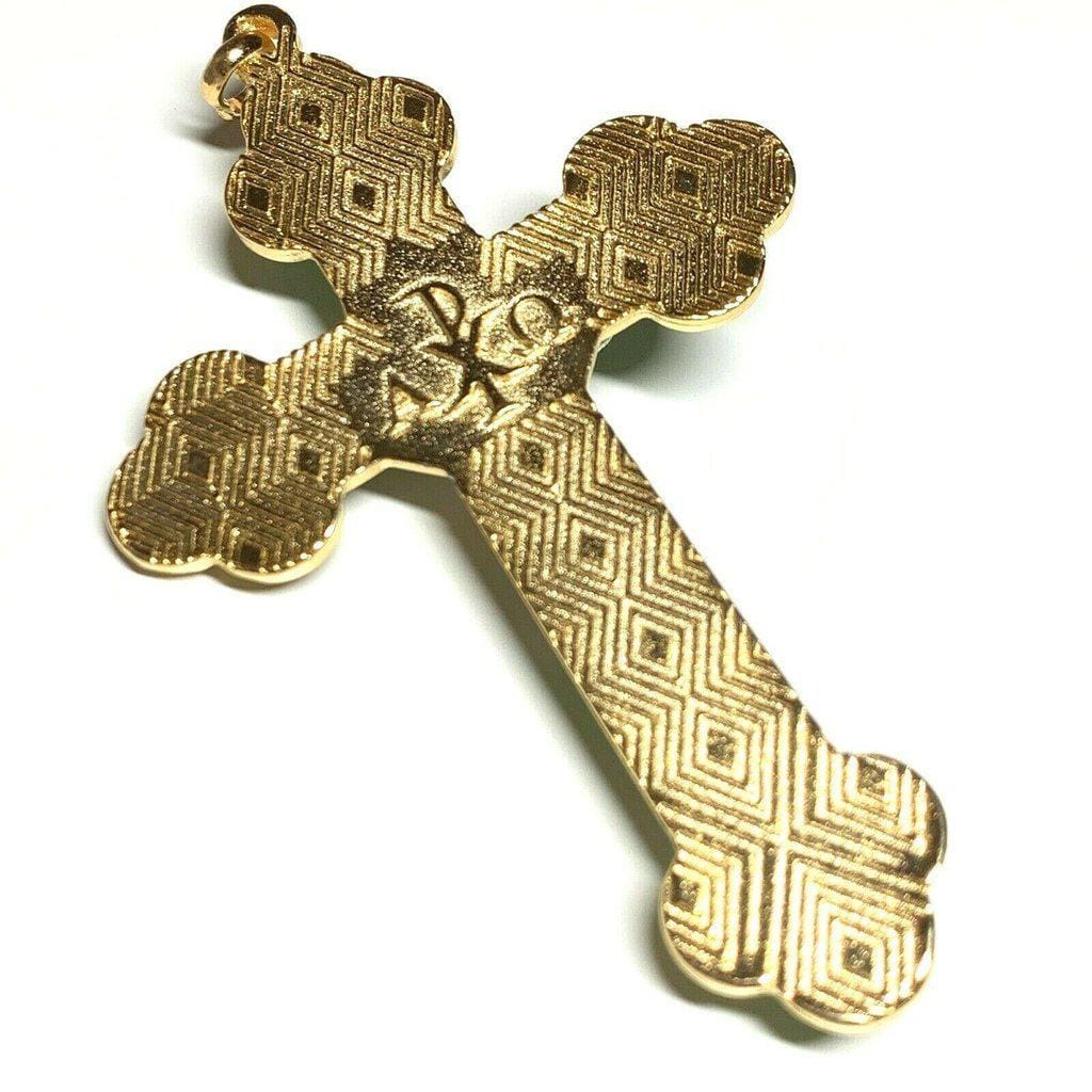 3 GREEN Pectoral Cross - Crucifix - Blessed by Pope Francis -First Communion - Catholically