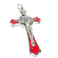 3" Saint St. Benedict Red Crucifix - Exorcism - Cross - Blessed By Pope-Catholically