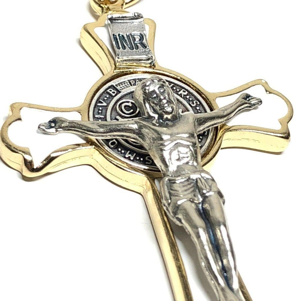 3 Saint St. Benedict WHITE Crucifix - Exorcism - Cross - Blessed by Pope - Catholically