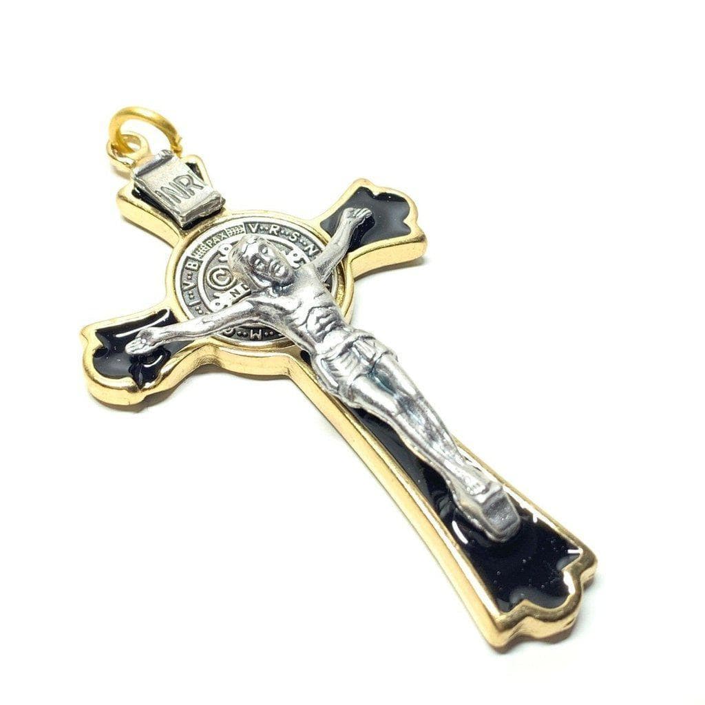 3 Saint St. Benedict BLACK Crucifix - Exorcism - Cross - Blessed by Pope - Catholically