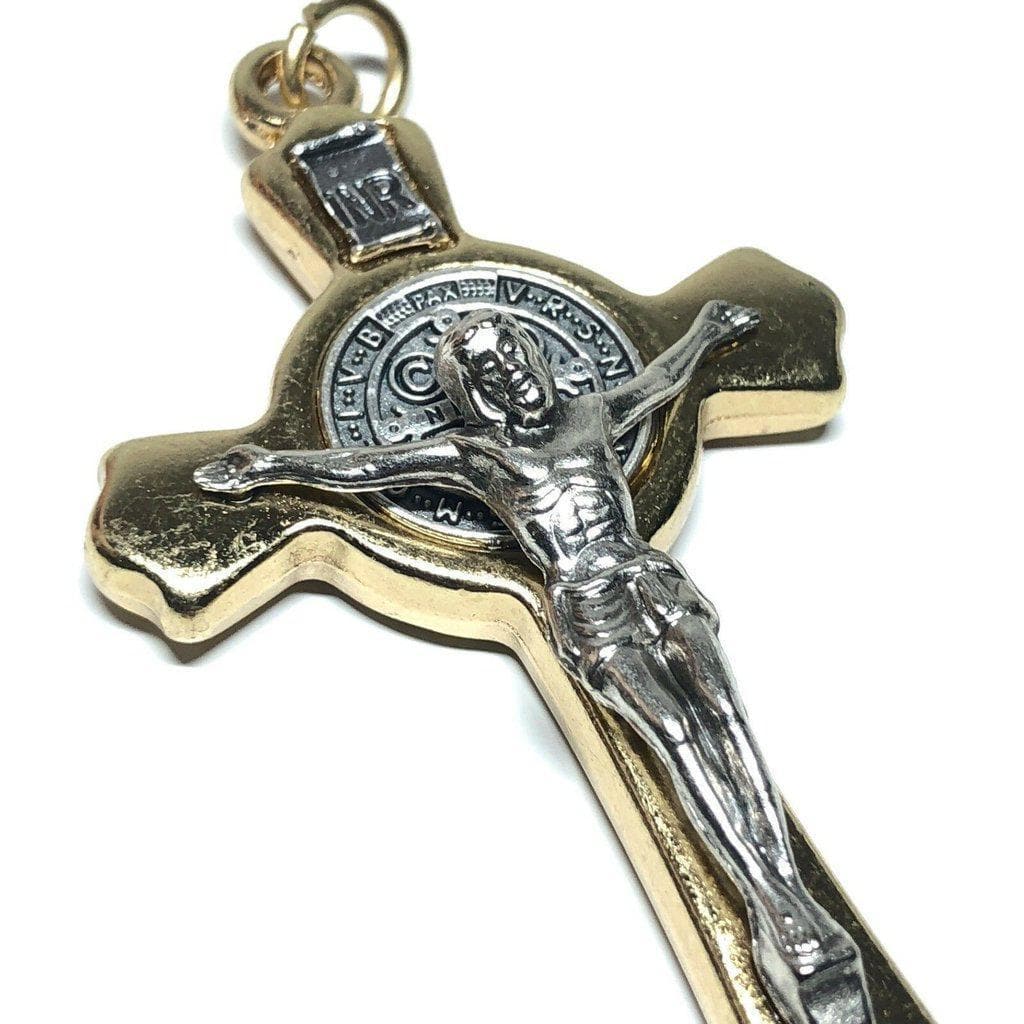 3 St. Benedict Crucifix - Exorcism - Cross - Blessed - Medalla de San Benito - Catholically