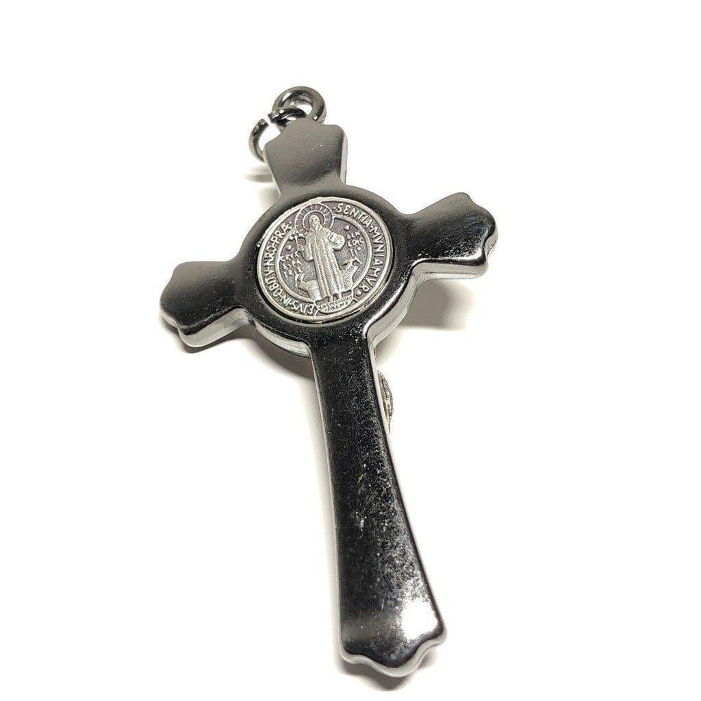 3" St. Benedict Crucifix - Exorcism - Cross - Blessed - Medalla De San Benito-Catholically