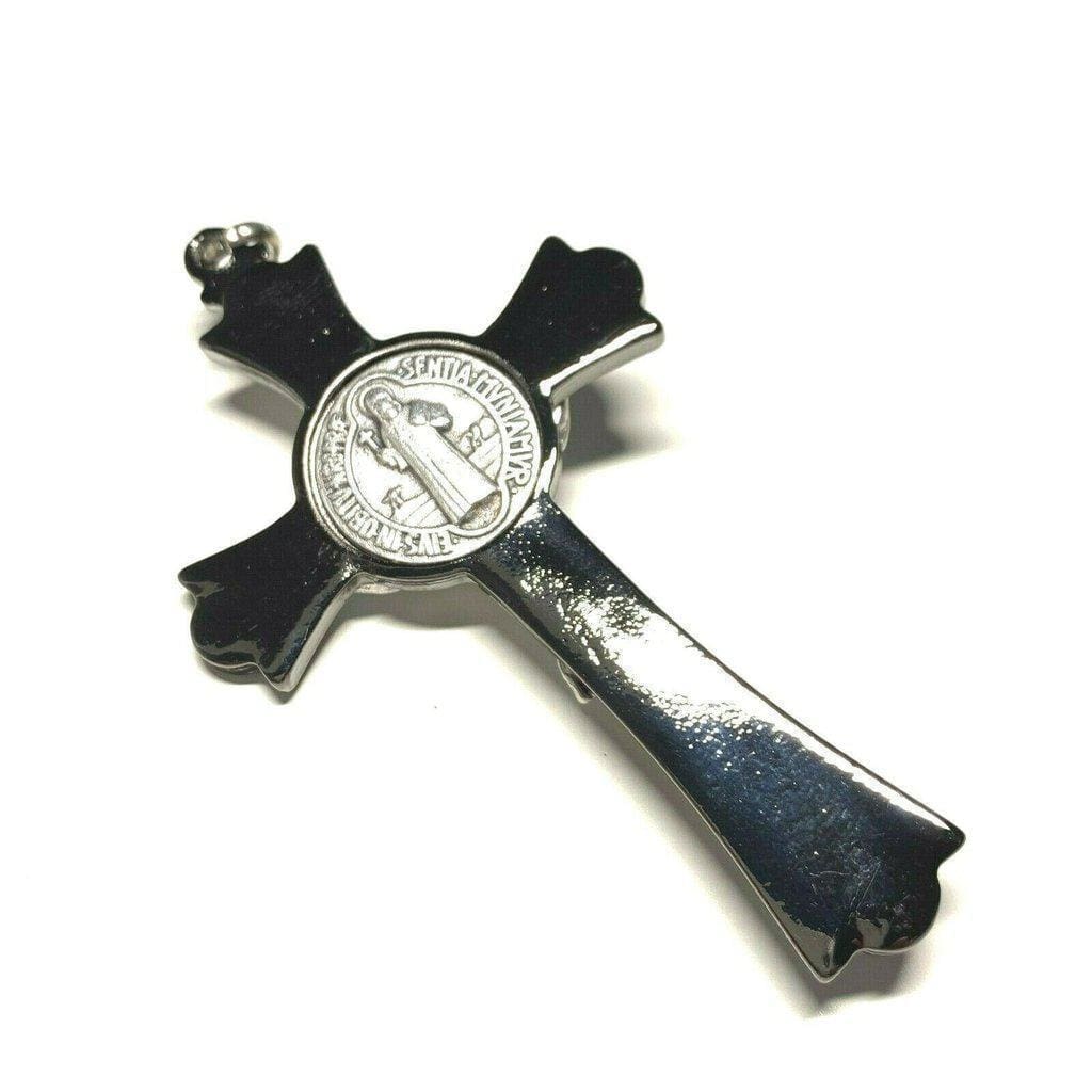 3" St. Benedict Crucifix - Exorcism - Cross - Blessed - Medalla De San Benito-Catholically