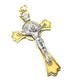 3" St. Benedict White-Golden Crucifix - Exorcism - Cross - Blessed By Pope-Catholically