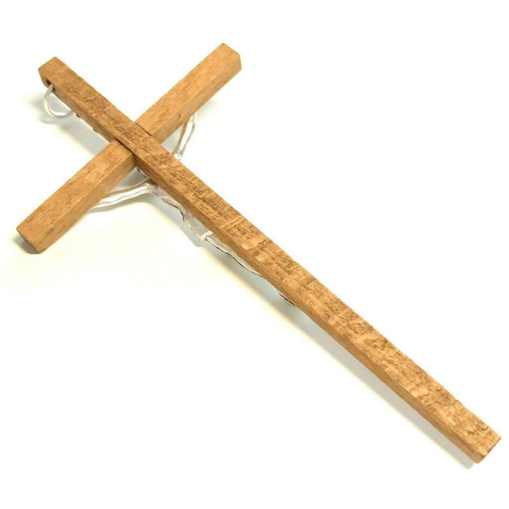 4" 3/4 Wooden Cross - Blessed By Pope - Christian - Corpus - Wood Crucifix-Catholically