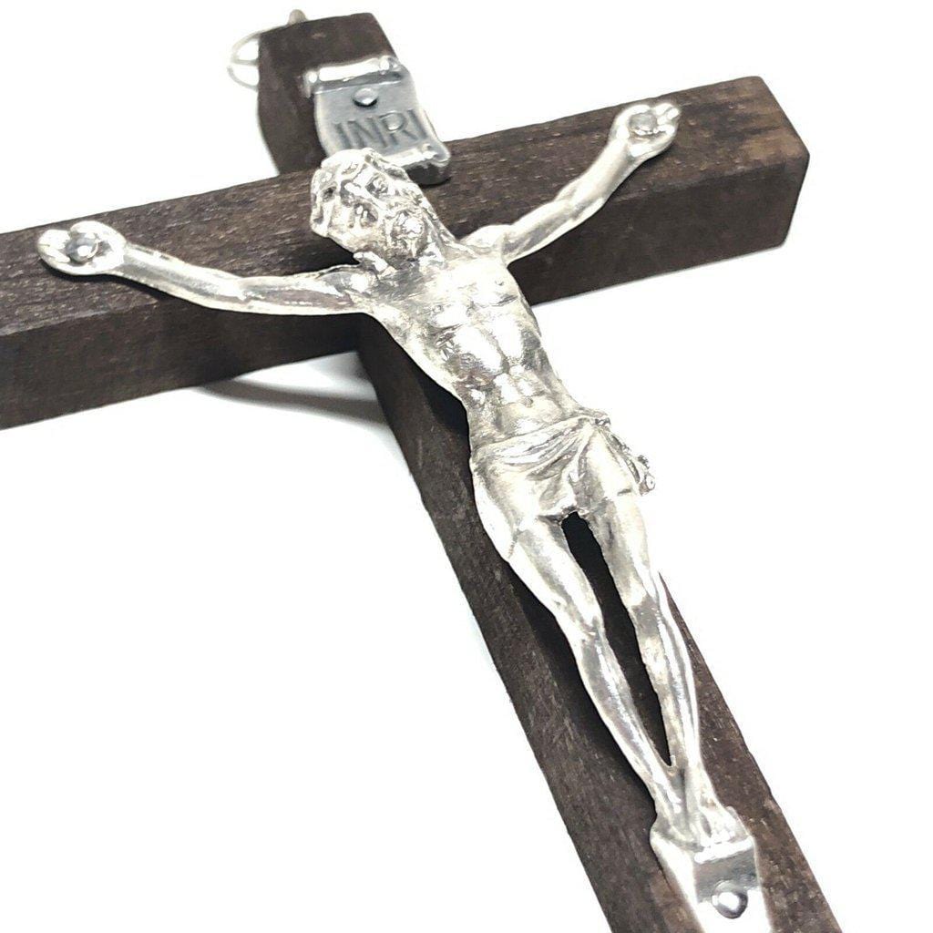 4" WOOD Wall hanging cross - Crucifix - Blessed - Christian - corpus - wooden - Catholically