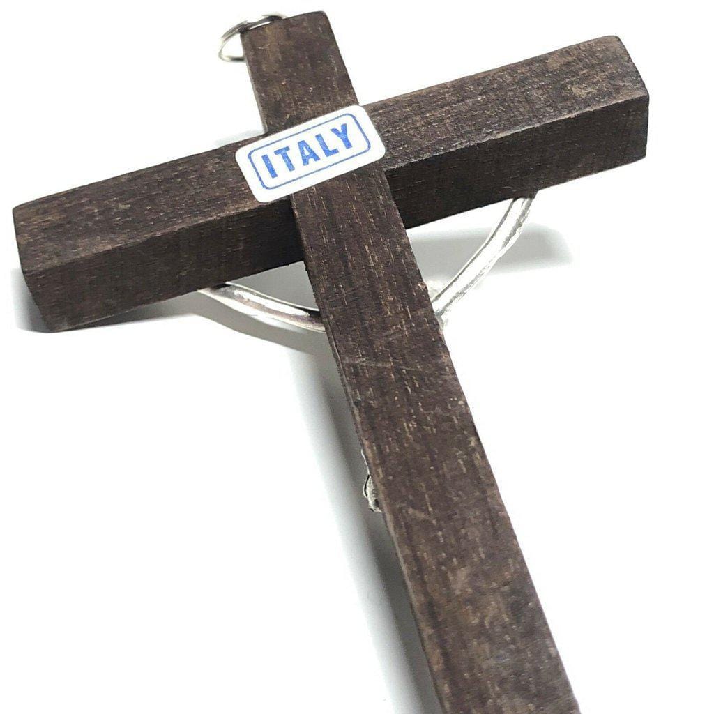 4" WOOD Wall hanging cross - Crucifix - Blessed - Christian - corpus - wooden - Catholically