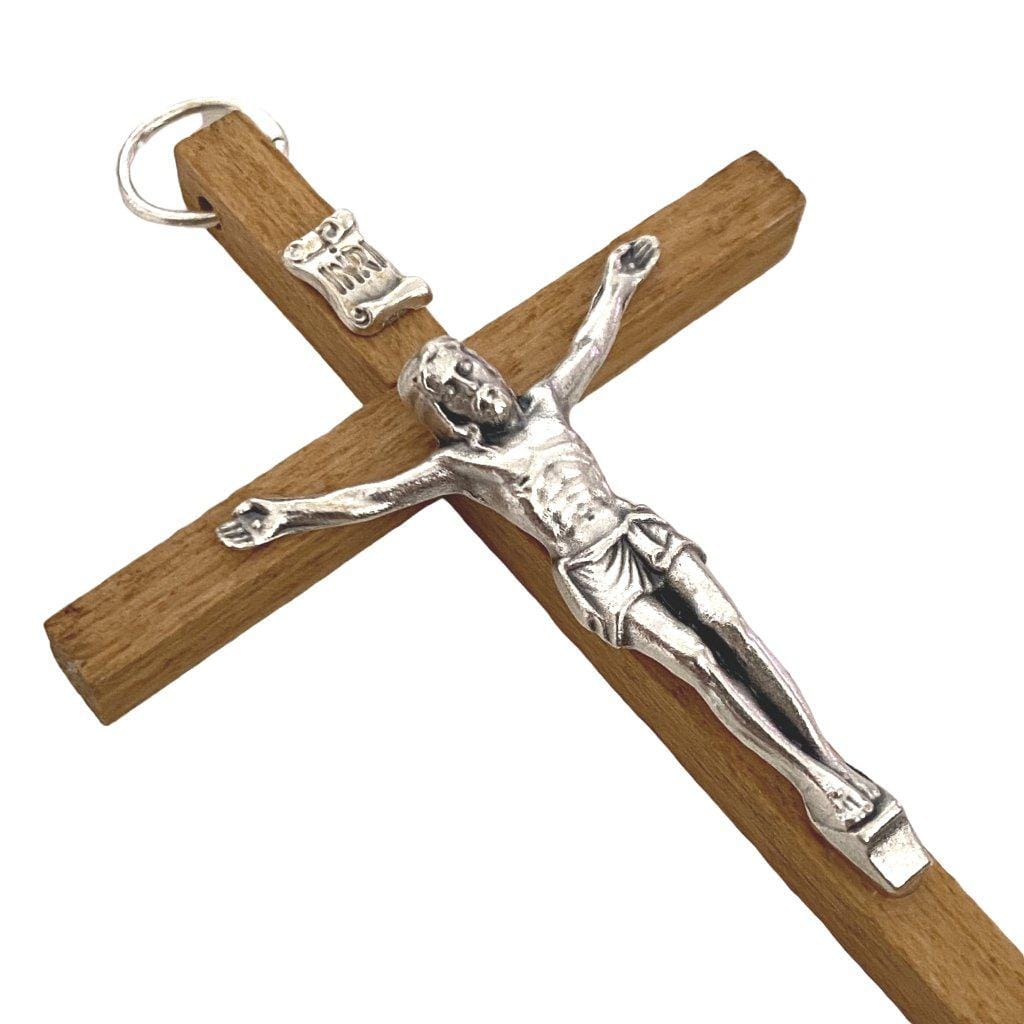 4" Wooden Cross - Blessed By Pope - Christian - Corpus - Wood Crucifix-Catholically
