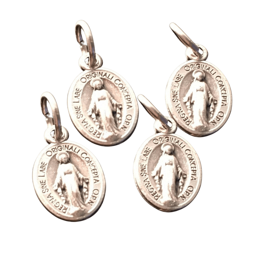 Catholically Medal 4X Tiny Pendants - Blessed Mother Mary Miraculous Medal - Blessed By Pope