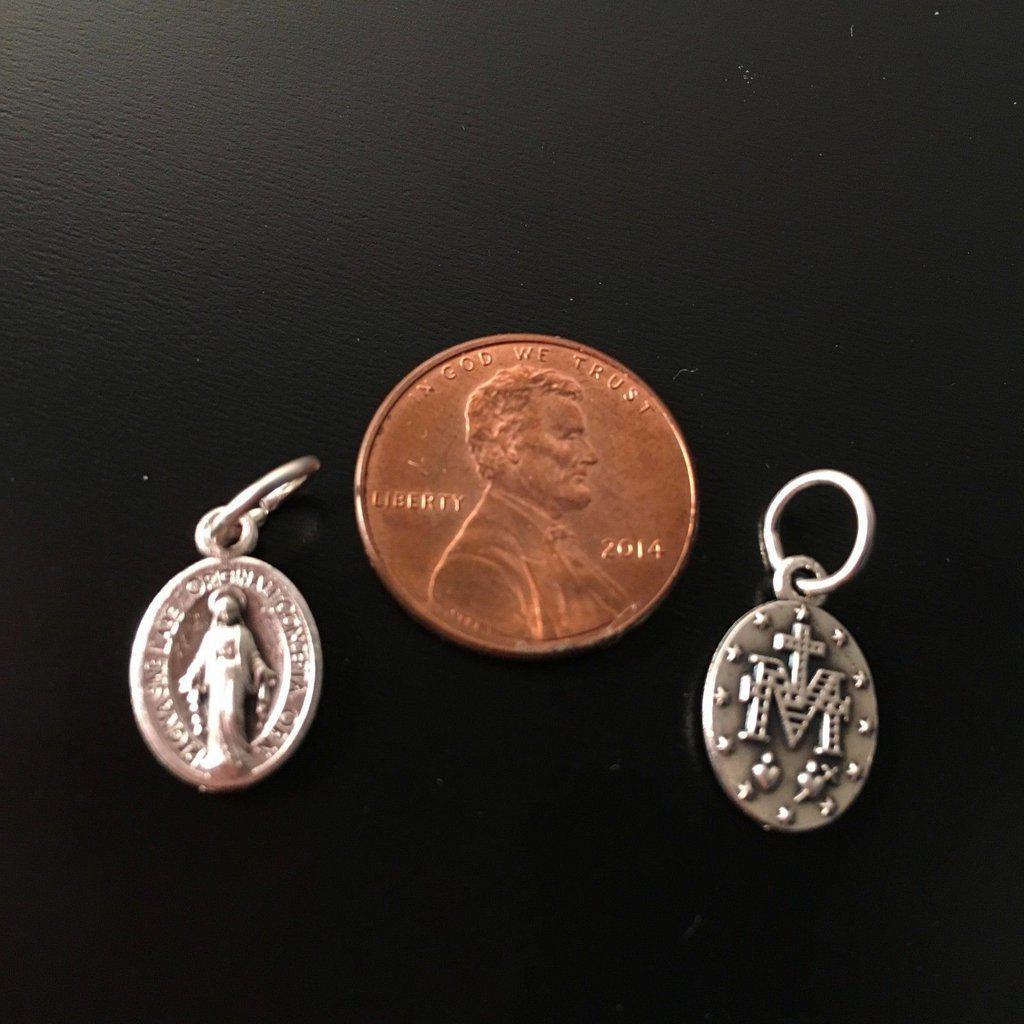 2X Tiny Pendants - Blessed Mother Mary Miraculous Medal - Blessed By Pope-Catholically