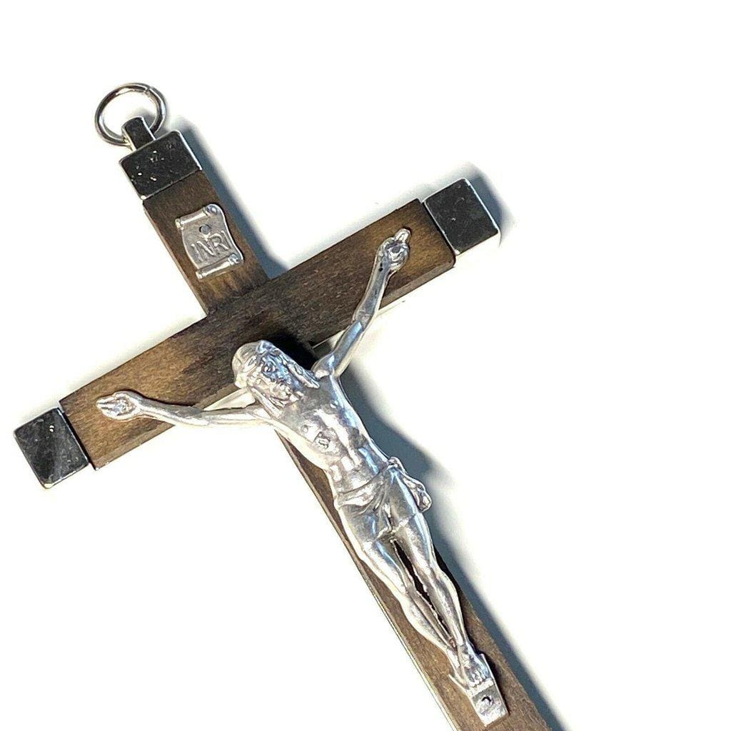 5" 1/2 WOODEN Wall hanging cross - Crucifix Blessed Christian - corpus - wooden-Catholically