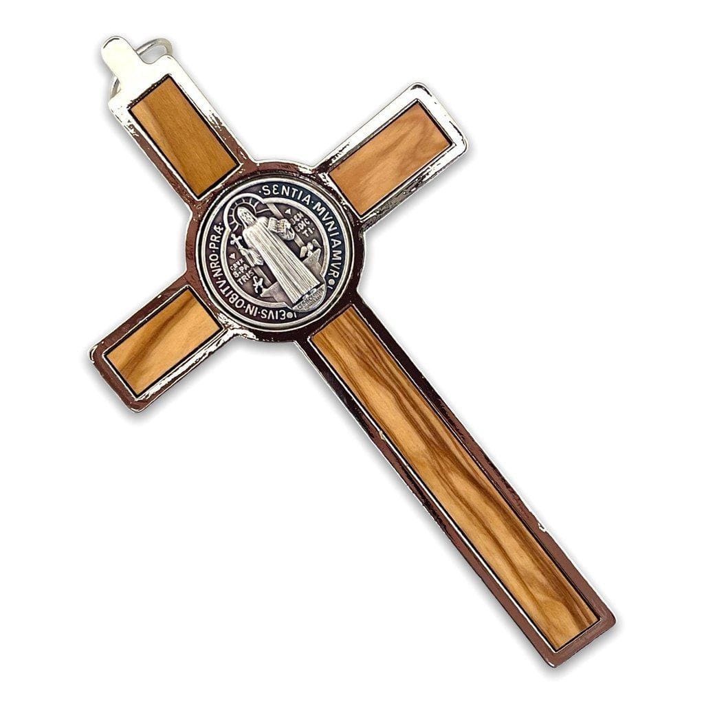 5" Wooden St. Benedict Wall Crucifix - Exorcism- Cross - Blessed By Pope-Catholically