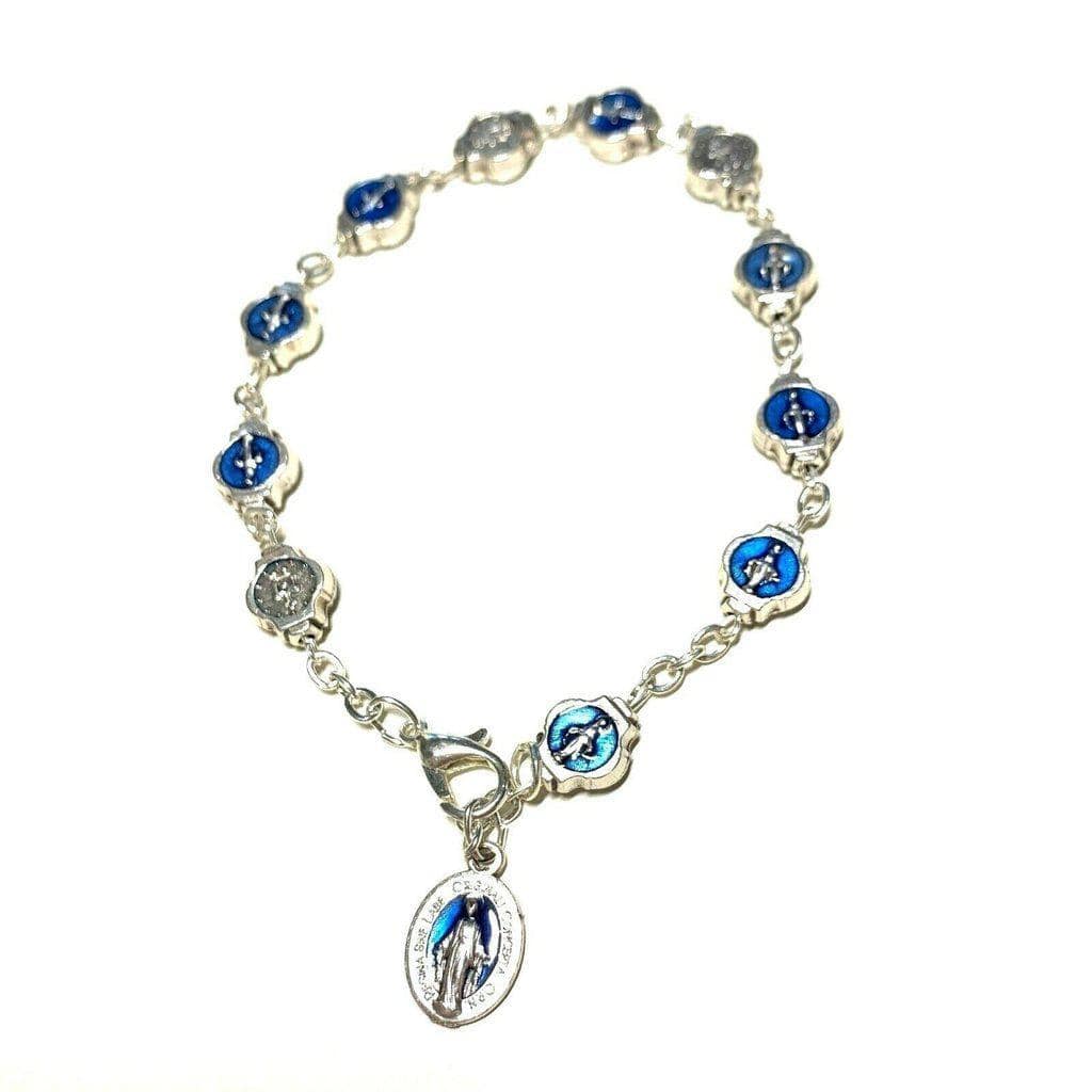 B.V. Mary Miraculous Medal Bracelet - Medal - Religious Charm - Blessed by Pope - Catholically
