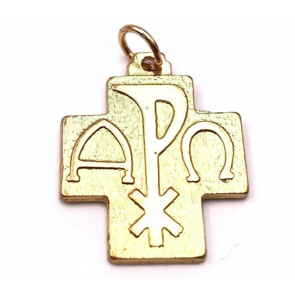 BIG Chi Rho - Cross Blessed by Pope Francis -1 medal - Pendant - Catholically
