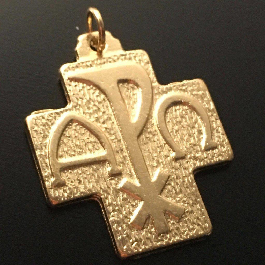 BIG Chi Rho - Cross Blessed by Pope Francis -1 medal - Pendant - Catholically