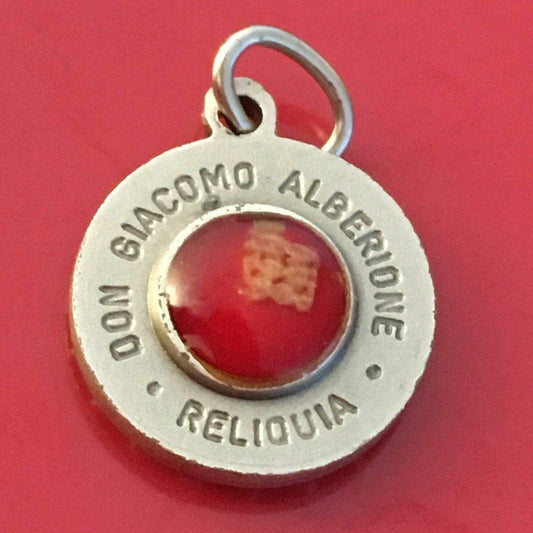 Bl. Giacomo Alberione w/ FREE RELIC ex-indumentis - medal by blessed Pope - Catholically