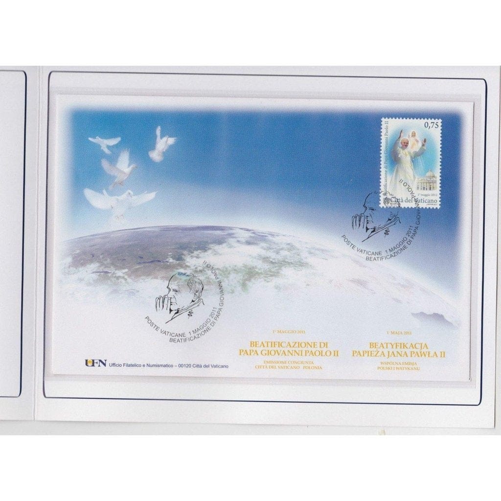 Bl. John Paul II Stamps - CANONIZATON - Vatican Beatification Folder -MNH - Catholically