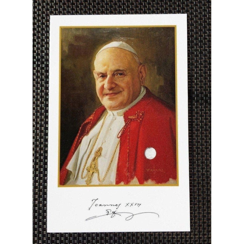 Bl. Pope John XXIII - Holy Card with 2nd class FREE Relic - CANONIZATION - Catholically