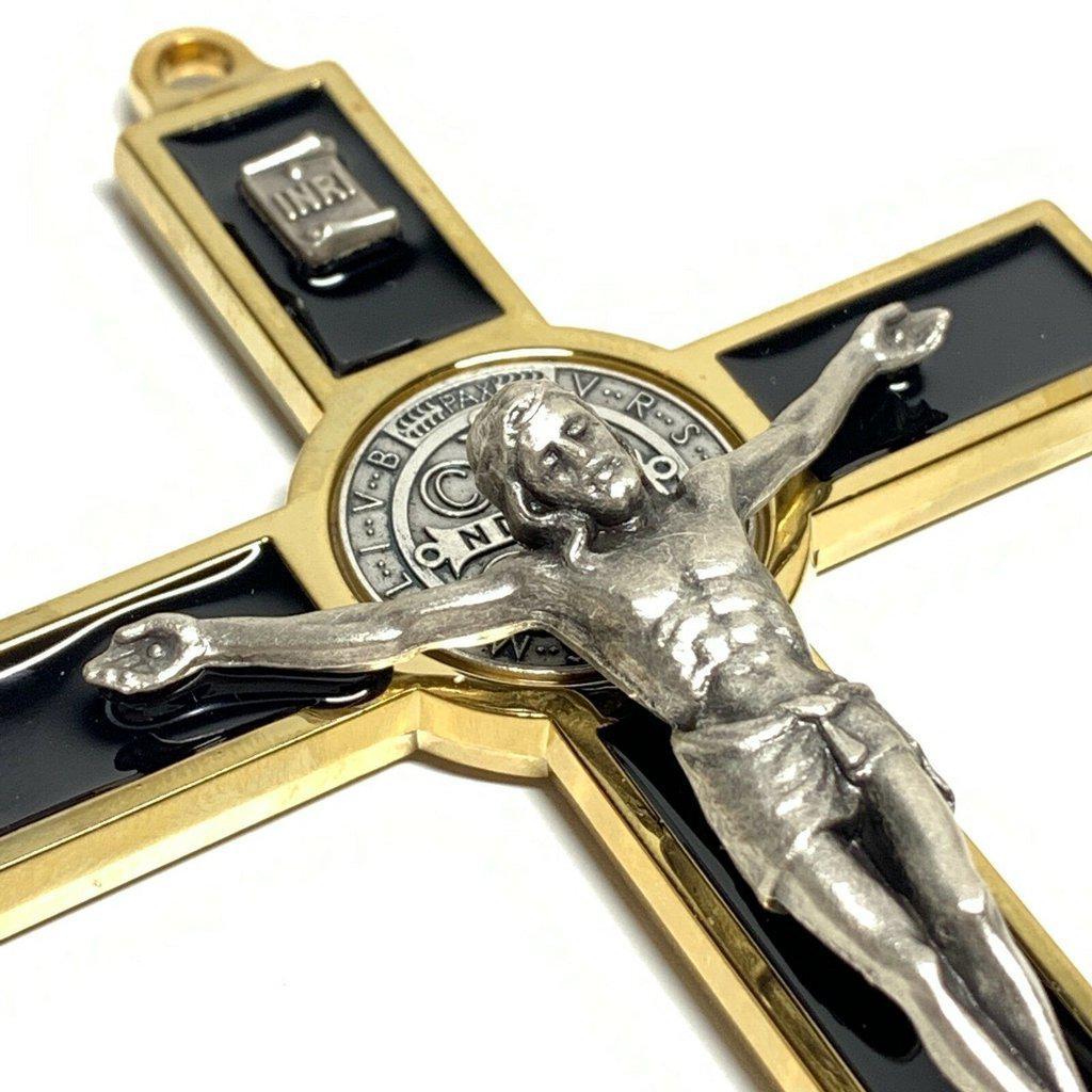 BLACK 5 St. Benedict Cross Crucifix -Exorcism -Saint -Blessed -San Benito - Catholically