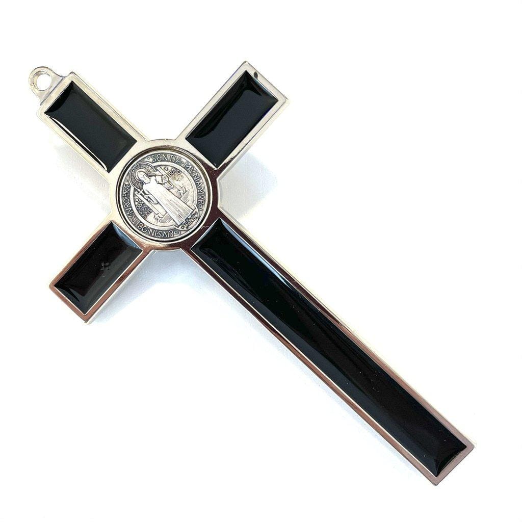 Black 5" St. Benedict Wall Crucifix - Exorcism Cross - Blessed By Pope-Catholically