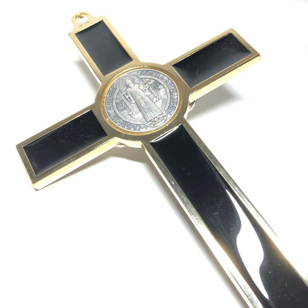 BLACK 8 St. Benedict Cross Crucifix -Exorcism -Saint -Blessed -San Benito - Catholically