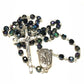 Black AB crystal -Catholic Rosary Lourdes Water Relic Medal - Blessed by Pope - Catholically