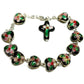 BLACK bracelet Cloisonne Rosary  - Blessed by Pope w/ COA - Catholically