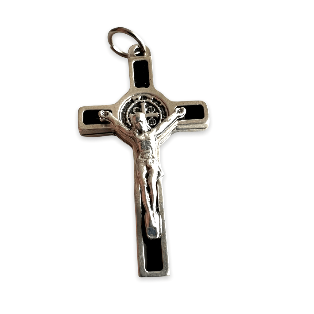 Catholically St Benedict Cross Black Cross St. Benedict - Tiny Pendant - Rosary Parts - Crucifix