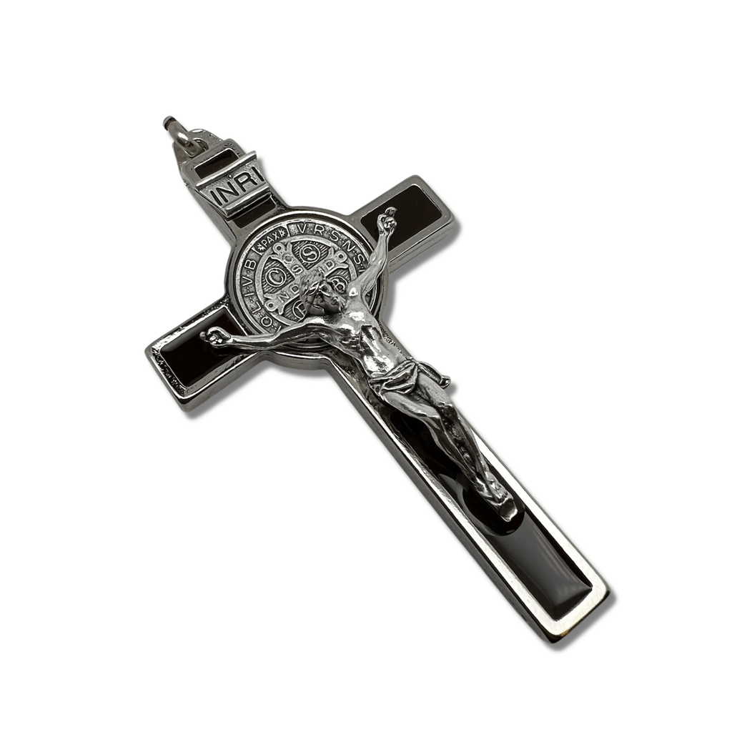 Catholically St Benedict Cross Black Saint St. Benedict 3" Crucifix - Exorcism Cross - Blessed By Pope