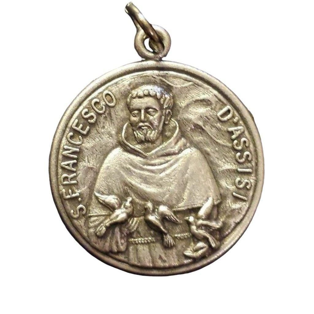Blessed By Pope Franciscan St. Saint Francis Medal Doves Pendant-Catholically
